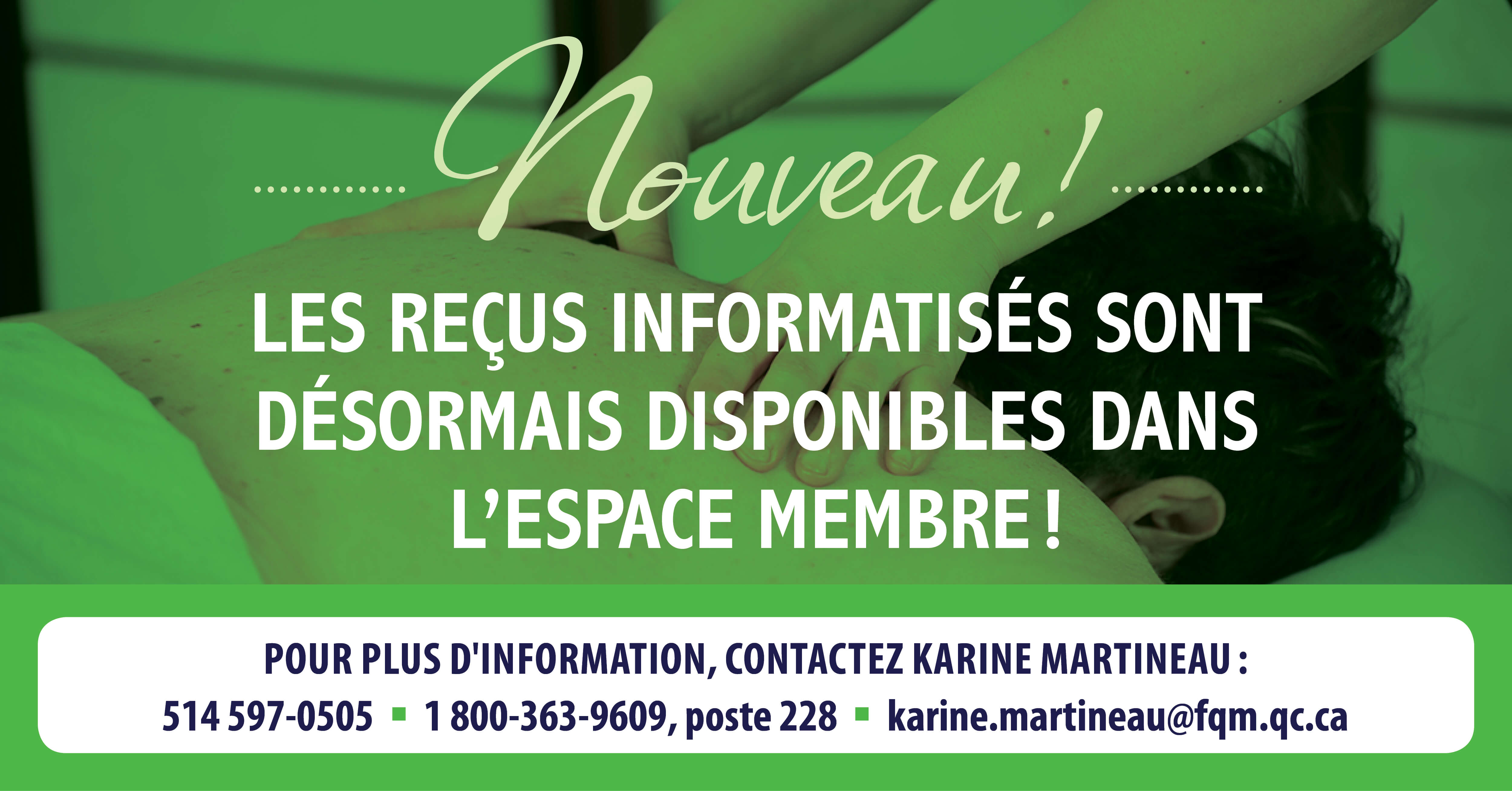 Reçus informatisés - La Fédération québécoise des massothérapeute