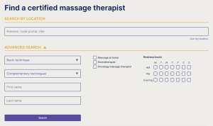 Find a certified massage therapist